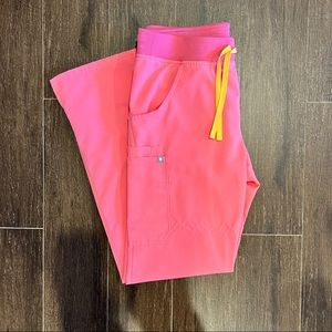 Figs Kade Cargo Scrub Pants Neon Pink - Medium Tall